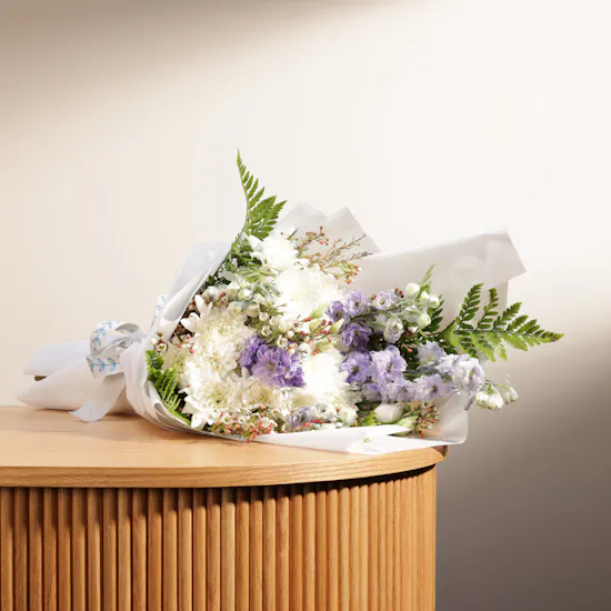Graduation Purple & White Floral Set