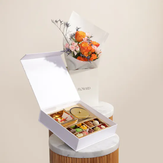 MyGovindas Rakhi Divine Bond Sweets Box | Warmest Affection Flowers