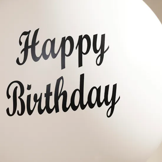 Balloonizer Happy Birthday Black and White Balloons Set