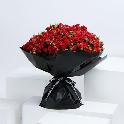 100 Red Baby-Rose Bouquet