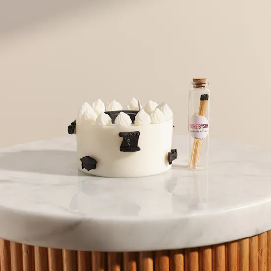 Done by SHK Black and White Graduation Cake Candle