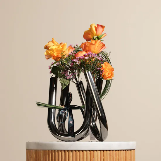 Sunny Orange Flower Vase