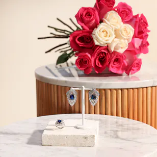 Floward Silver Jewelry Set  | Elegant Roses 