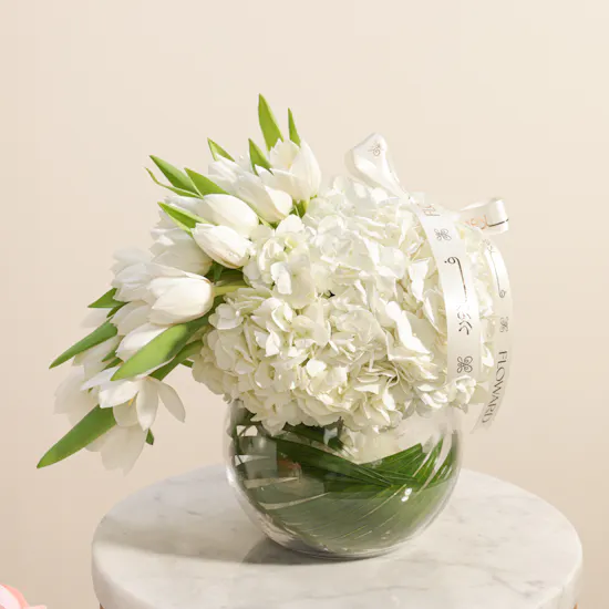 Floward Pink Ribbons Birthday Cake | Delicate Flower Vase