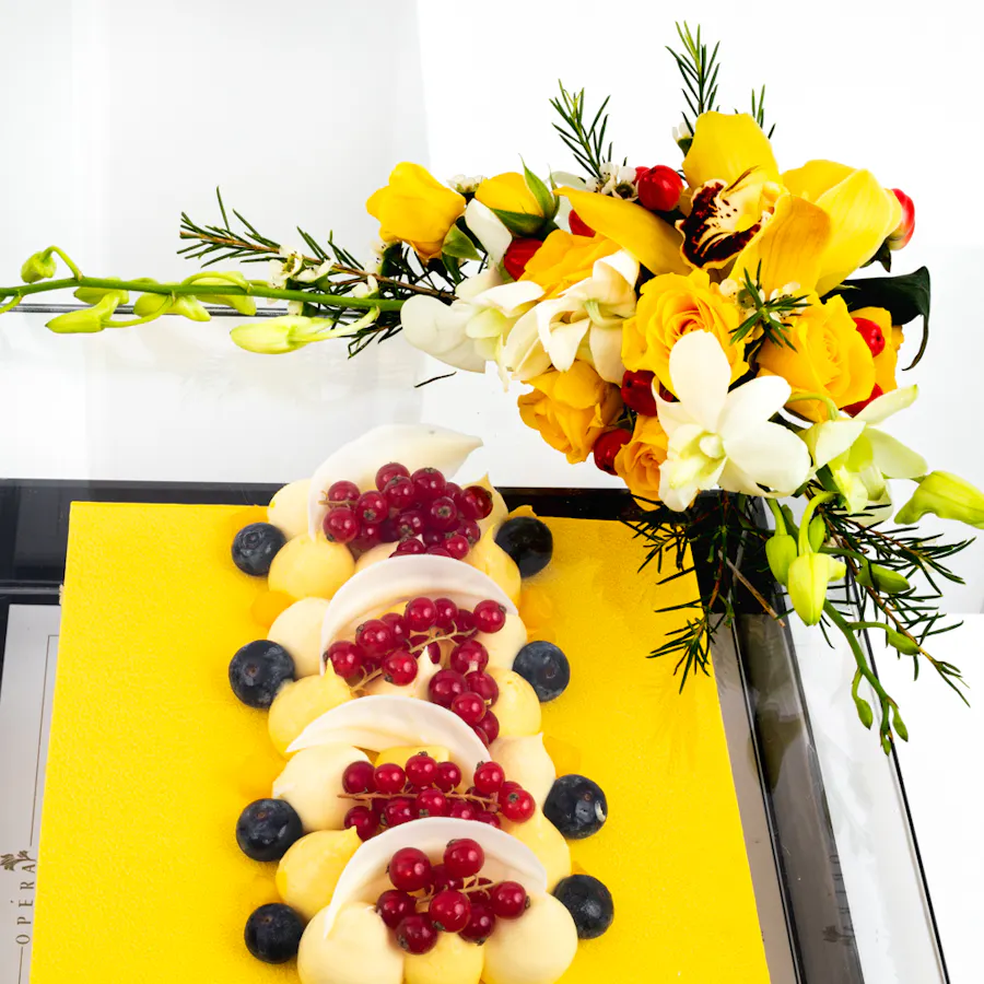 Opera Mango Cake with Flowers 3