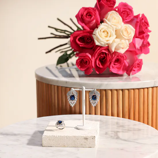 Floward Silver Jewelry Set | Elegant Roses