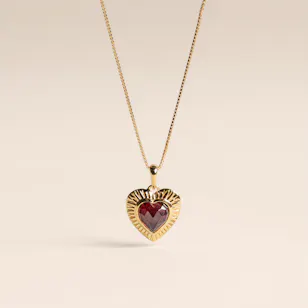 Rachel Jackson Electric Love Garnet Heart Necklace