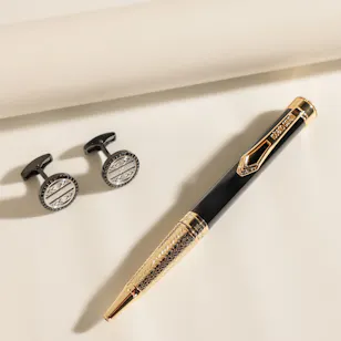 Roberto Cavalli Black Pen and Cufflinks Men's Set
