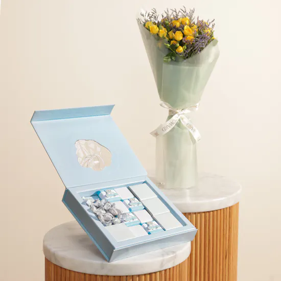 Patchi Chocolate Baby Boy Balloon Box | Pure Joy Flower Bouquet