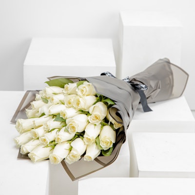 White Elegant Roses Bouquet