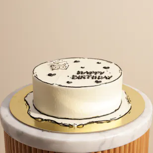 Helen’s Banery Happy Birthday Drawing Chocolate Cake