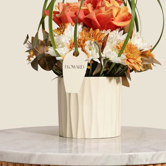 Amber Orbit Flower Vase