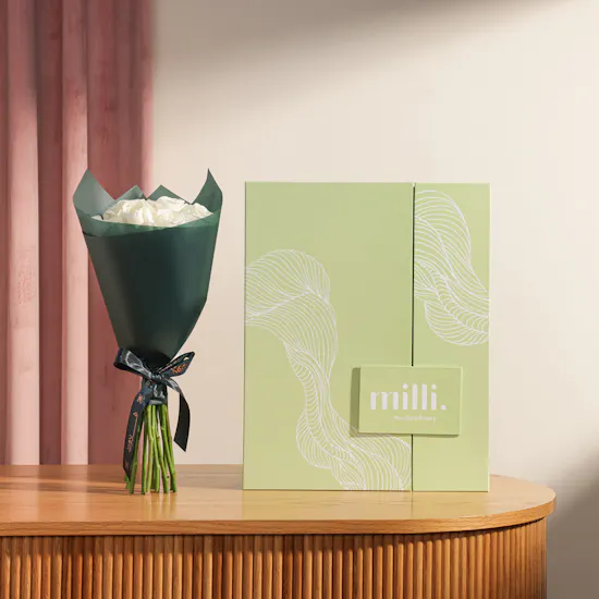Milli Molten Cookie Dipper Cake | Velvet Glow Flower Bouquet