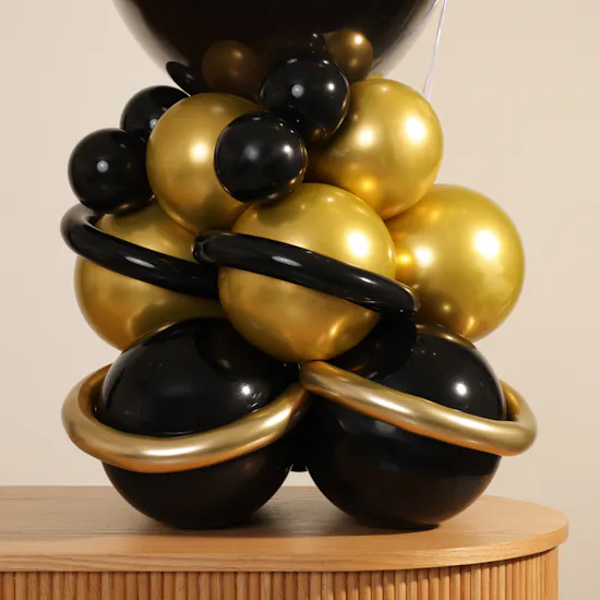 Balloonizer Happy New Year Gold and Black Balloon Set
