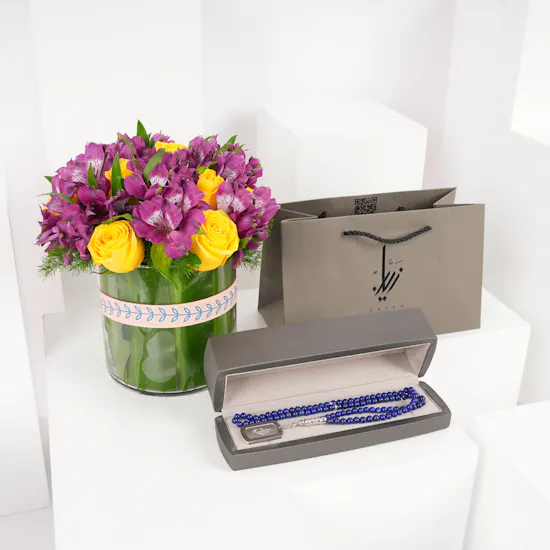 Zayan Lapis Lazuli Rosary with Silver | Blooms Vase