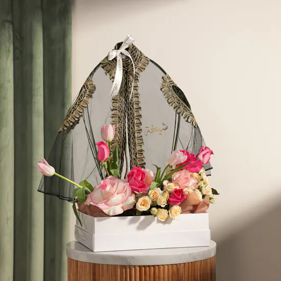 BelovedOne Baby Girl Personalized Thoub | Pink Flowers
