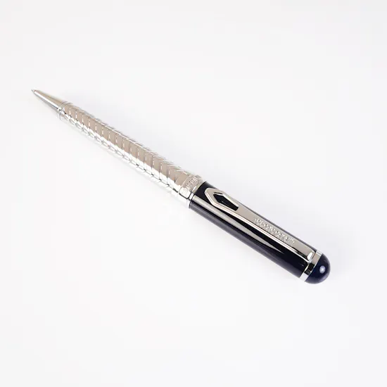 Roberto Cavalli Writing Pen | Silver Color & Blue Lacquer