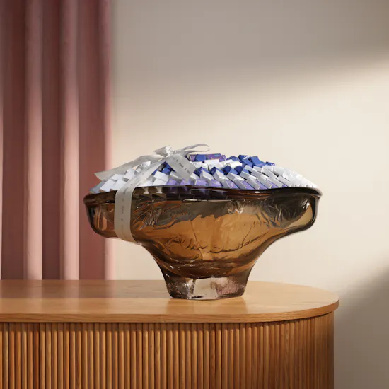 Patchi Eid Silver and Blue Large Chocolate Glass Tray