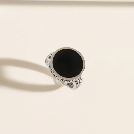 Floward Royal Black Onyx Men's Signet Ring | Size 5