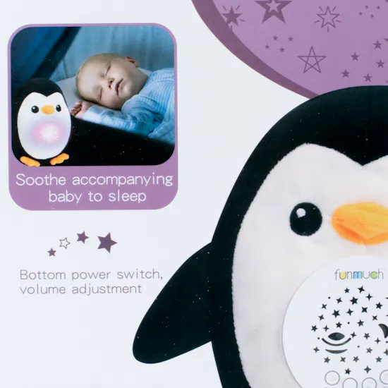 Furry PENGUIN toy with lights and music for kids