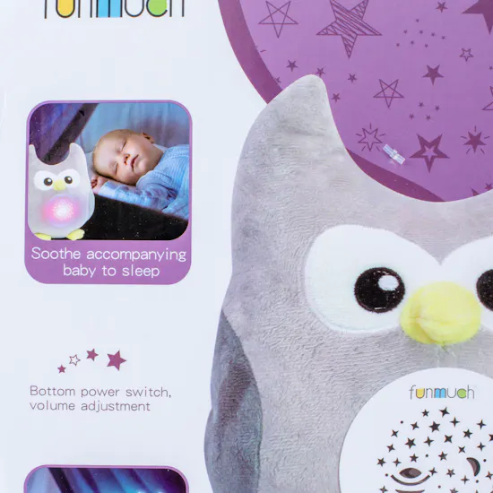 Furry OWL bird toy with lights and music for kids