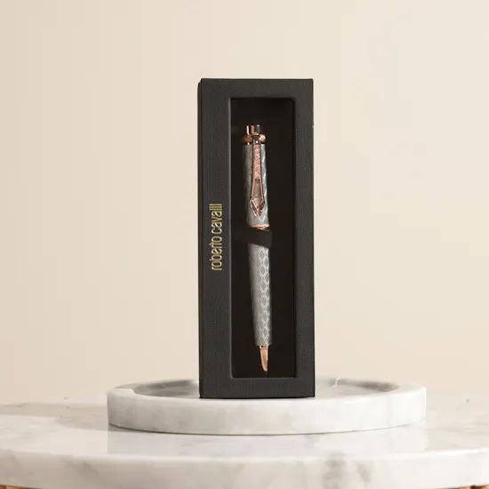 Roberto Cavalli Two Tone Silver & Rose Gold Ballpoint Pen