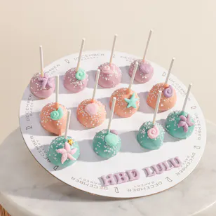 December Cake Personalized Mermaid Round Cake Pops