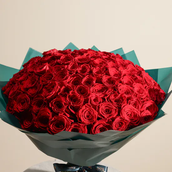 Red Love Aura Bouquet | 100 Roses