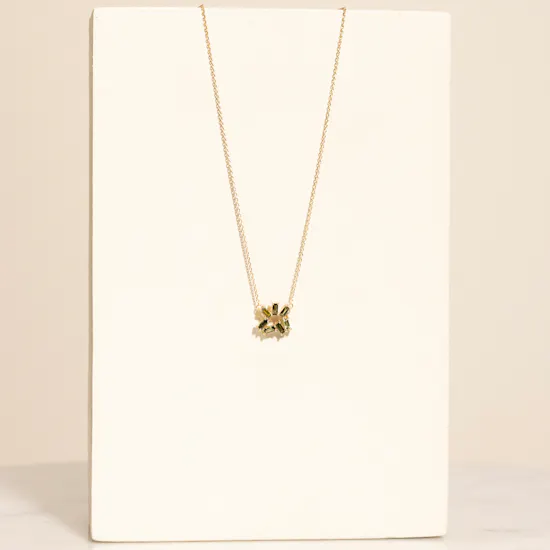 Siran by Iram Irregular Shaped Emerald Stones Necklace