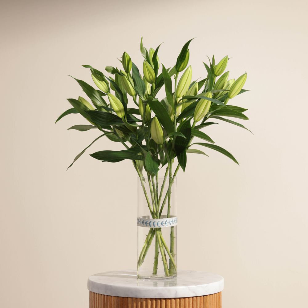 White Lilies | Cylinder Vase