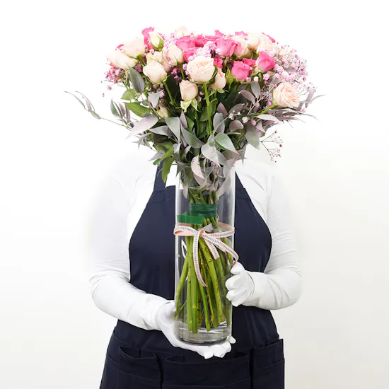 Peachy Fuchsia Elegance | Flower Vase