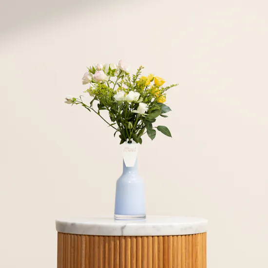 Sunset Serenade Baby Roses Vase