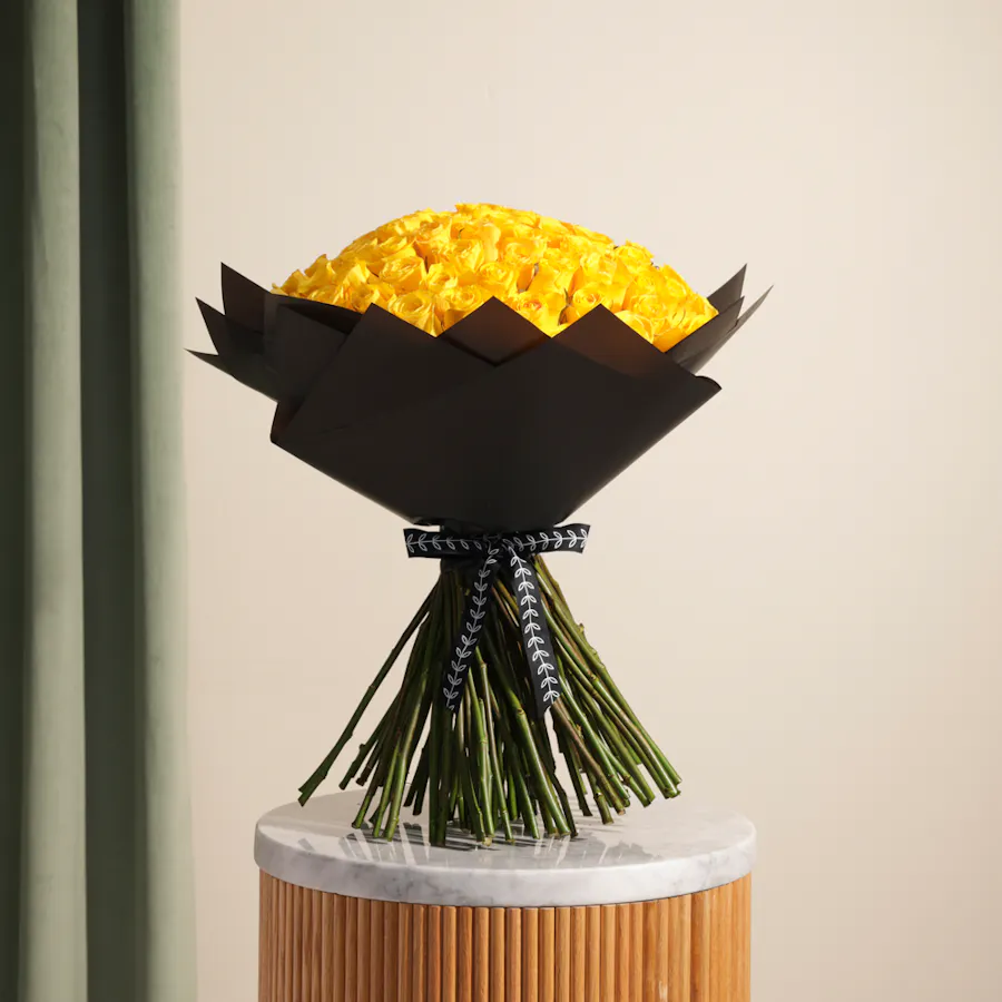 Gorgeous Yellow | 100 Rose Bouquet 6