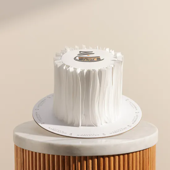 December Cake Hajj Mabroor White Ruffle Cake