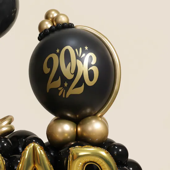 Balloonizer Grad 2026 Gold and Black Balloon Set