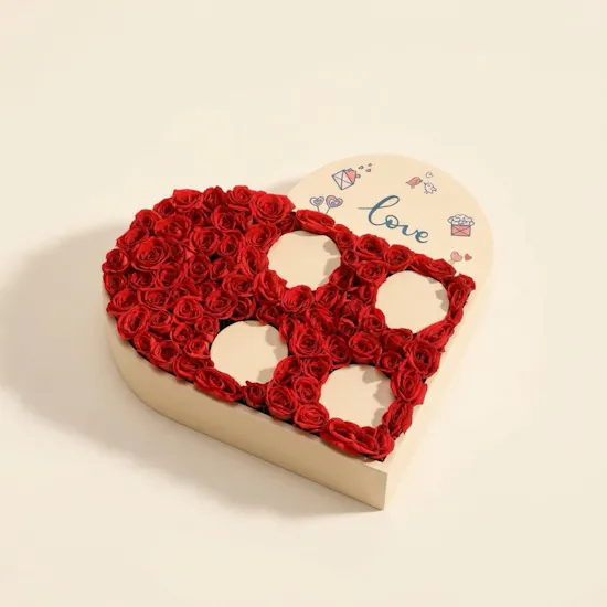 Lovely Heart Shape Rose Box