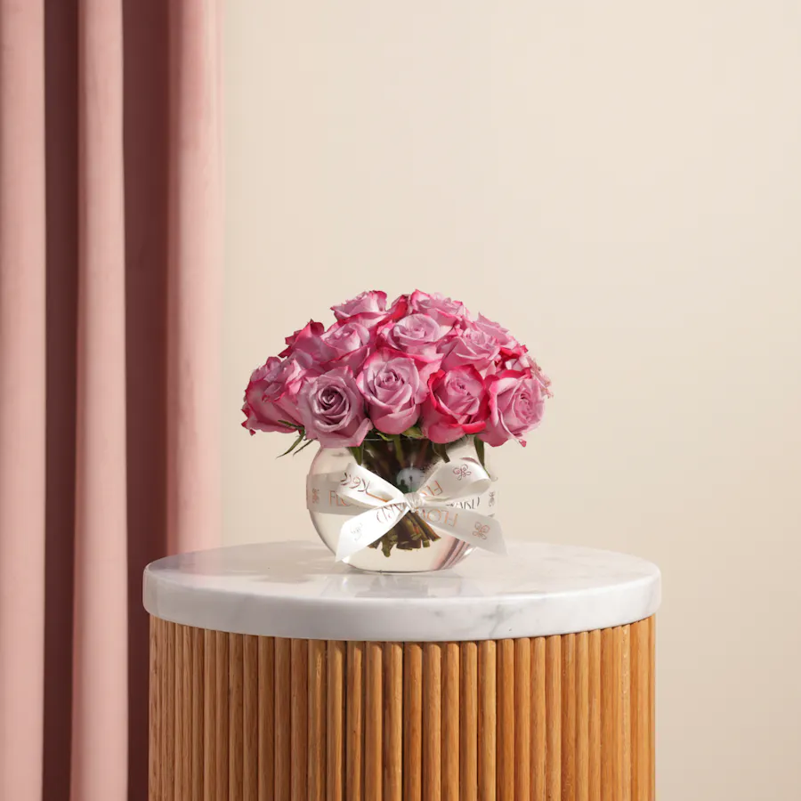 [USED IN AUTOMATION] Purple Roses Vase | 25 Flowers 6