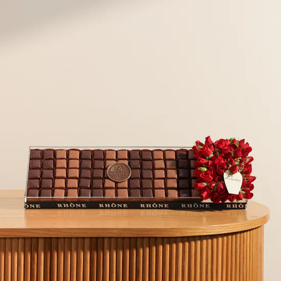 Rhône Rectangular Chocolate Tray | Love Red Roses