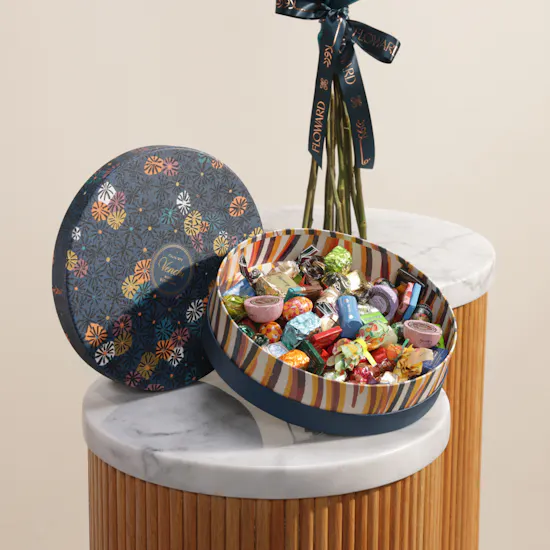 Venchi Murrine Cremino and Chocoviar Chocolate Gift Box | Love Poem Flower