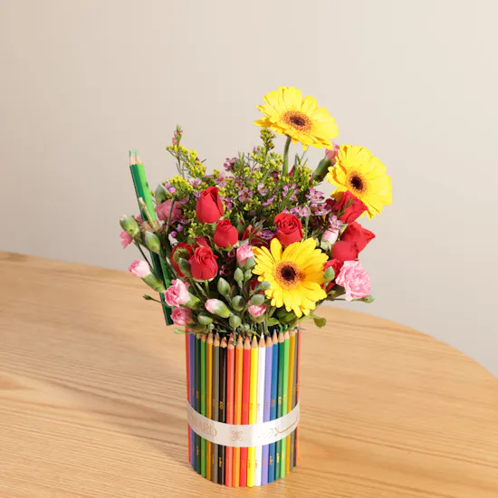 Back to School Flowers Vase