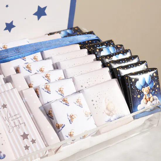 Bousheyeh Celestial Welcome for a Baby Boy Chocolate Tray