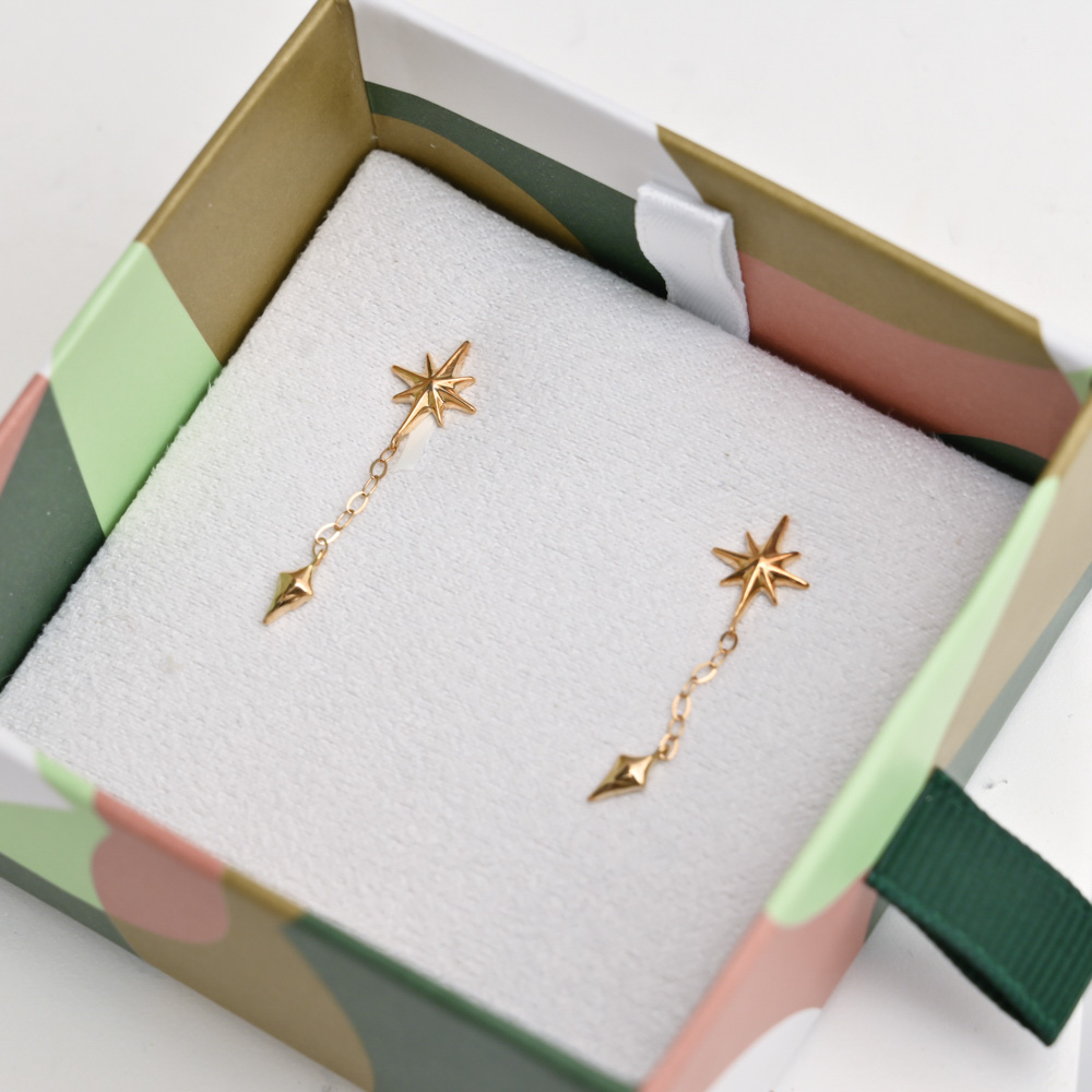 أقراط النجمة الذهبية من مس ال من لازوردي