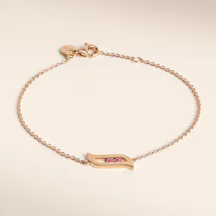 Damas Alif Brilliance Ruby Rose Gold and Diamond Bracelet 