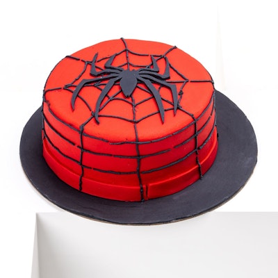 Chocolate spider man cake