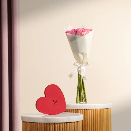 Fleur Red Heart Chocolate Box | Charming Flowers Bouquet
