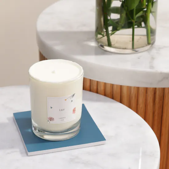 Floward Lilies Candle | Orange Rose