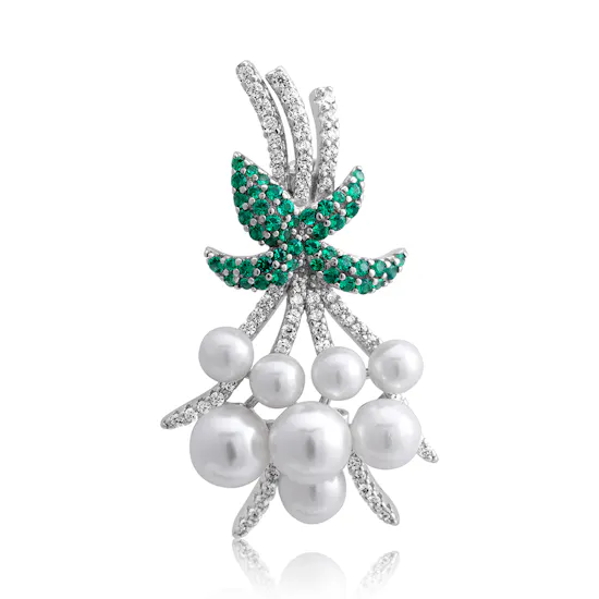 Pearl Bouquet Brooch | Green