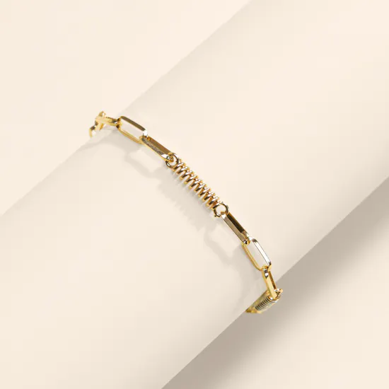 Siran by Iram Gold Paperclip Coil Bracelet