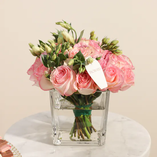 Levo Gold Minibar Chocolate Tray | Cheerful Flowers Vase