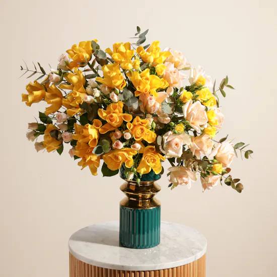 Amber Glow Flower Vase